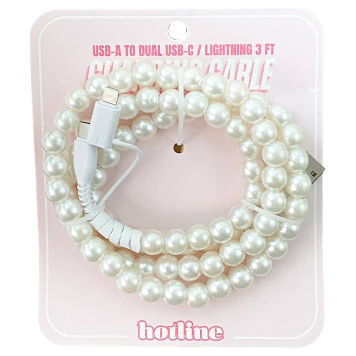 Charging Cable - Pearls - Christmas Gift for wholesale by Shop Hotline