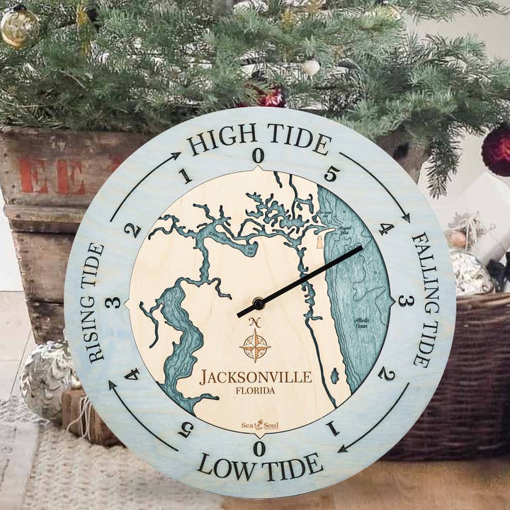 Sea & Soul Nautical Chart Art - Wholesale Wall Clock - Florida East Coast Nautical Chart Tide Clock-Many Locations89