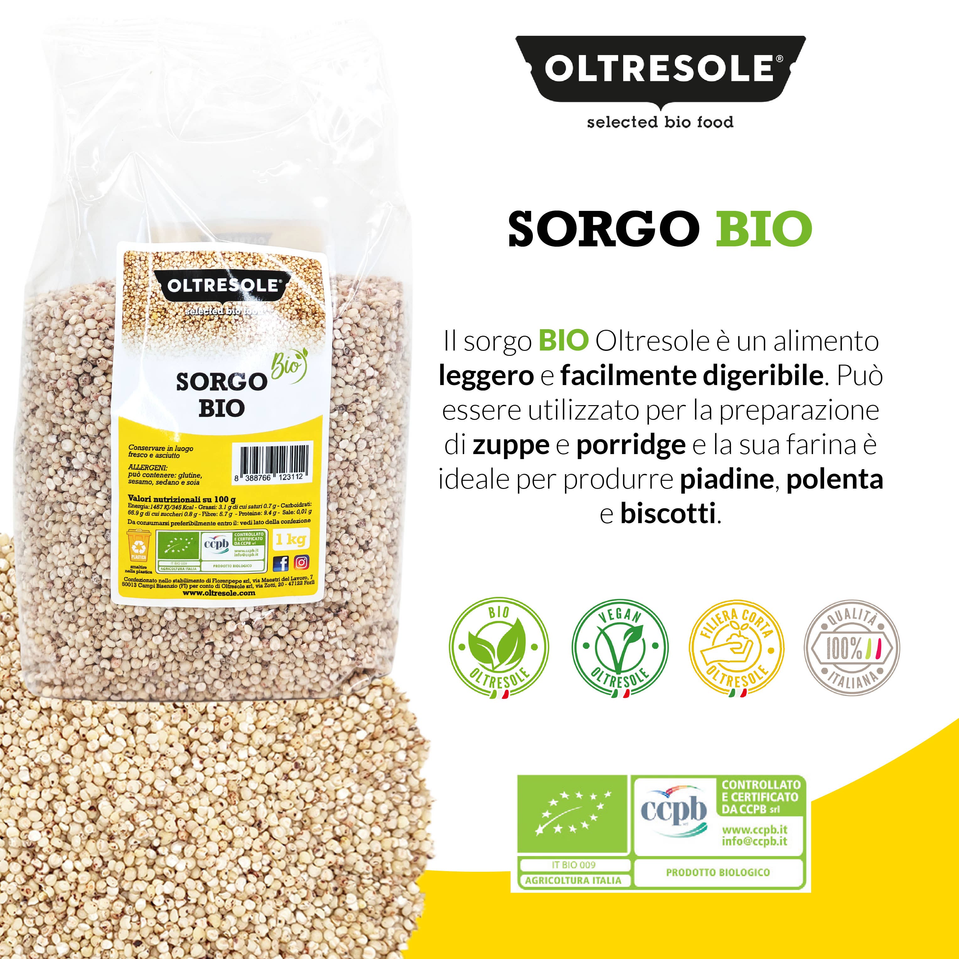 Oltresole - Wholesale Whole Grains - ORGANIC SORGHUM 1 Kg1