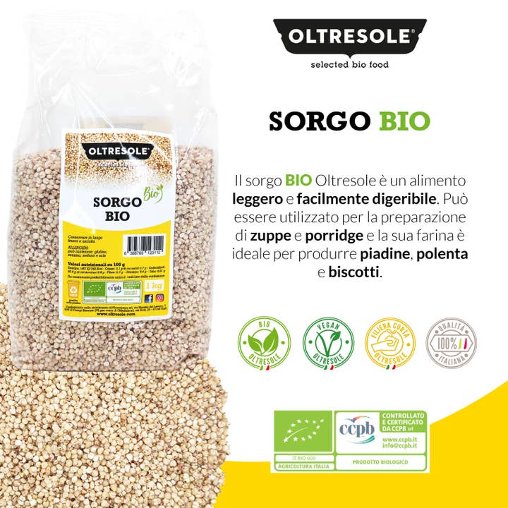 Oltresole - Wholesale Whole Grains - Organic Sorghum 1 Kg1