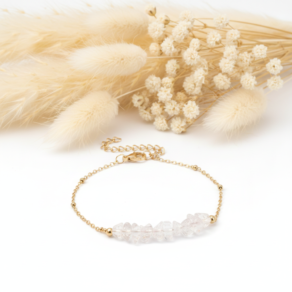 Produtos Namasté - Wholesale Beaded Bracelet - Crystal Quartz Stone Bracelet0