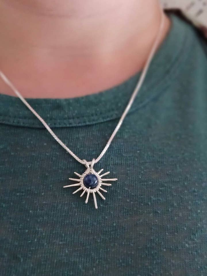 Gemstone Sun Necklace for wholesale by Cat Horn Accessory