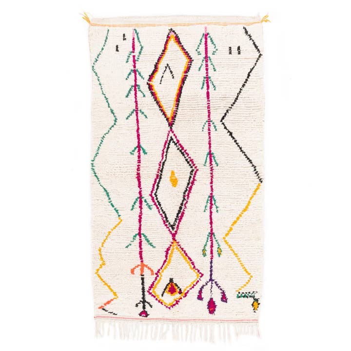 Tapete marroquino Shag feito à mão 4,4 x 8 pés/137 x 245 cm por atacado de Benisouk