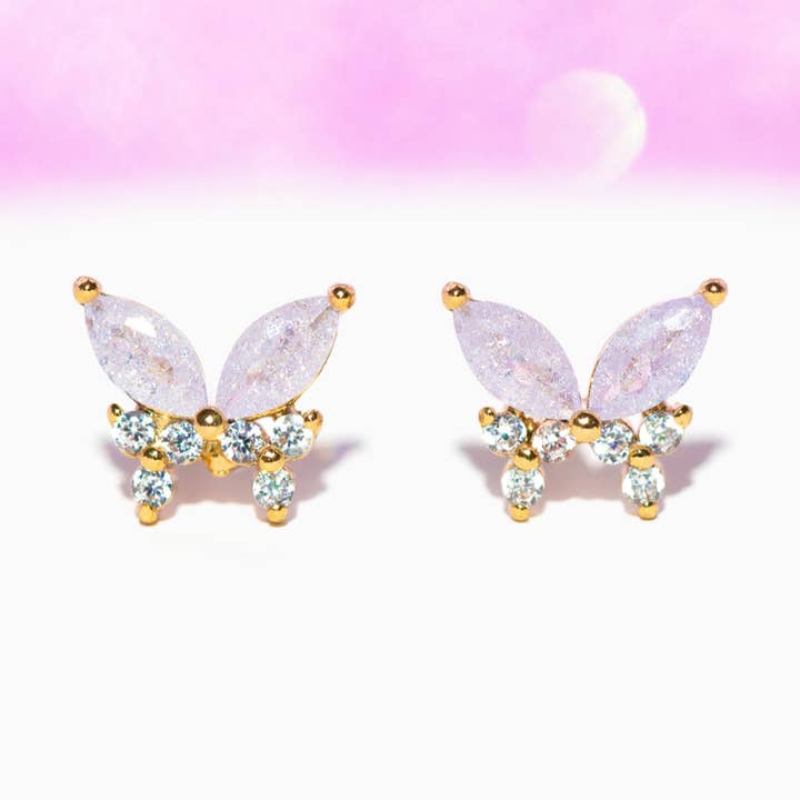 Pendientes de mariposa Remember Me lavanda para venta al por mayor de Girls Crew