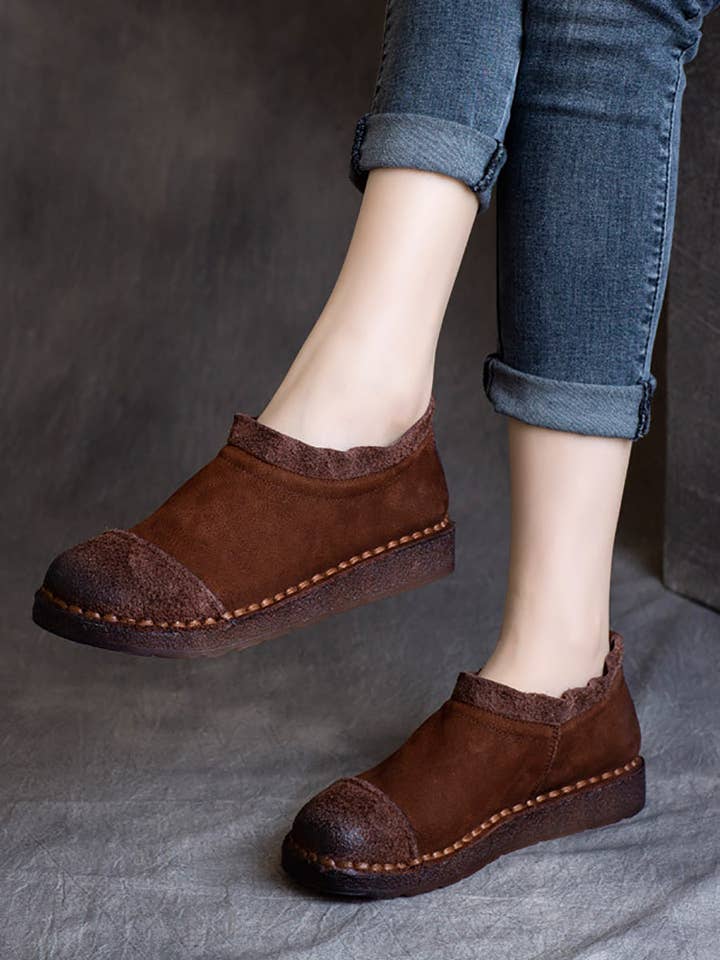 Flache Retro-Schuhe aus reinem Leder für Damen für den Großhandel von StyleGalX