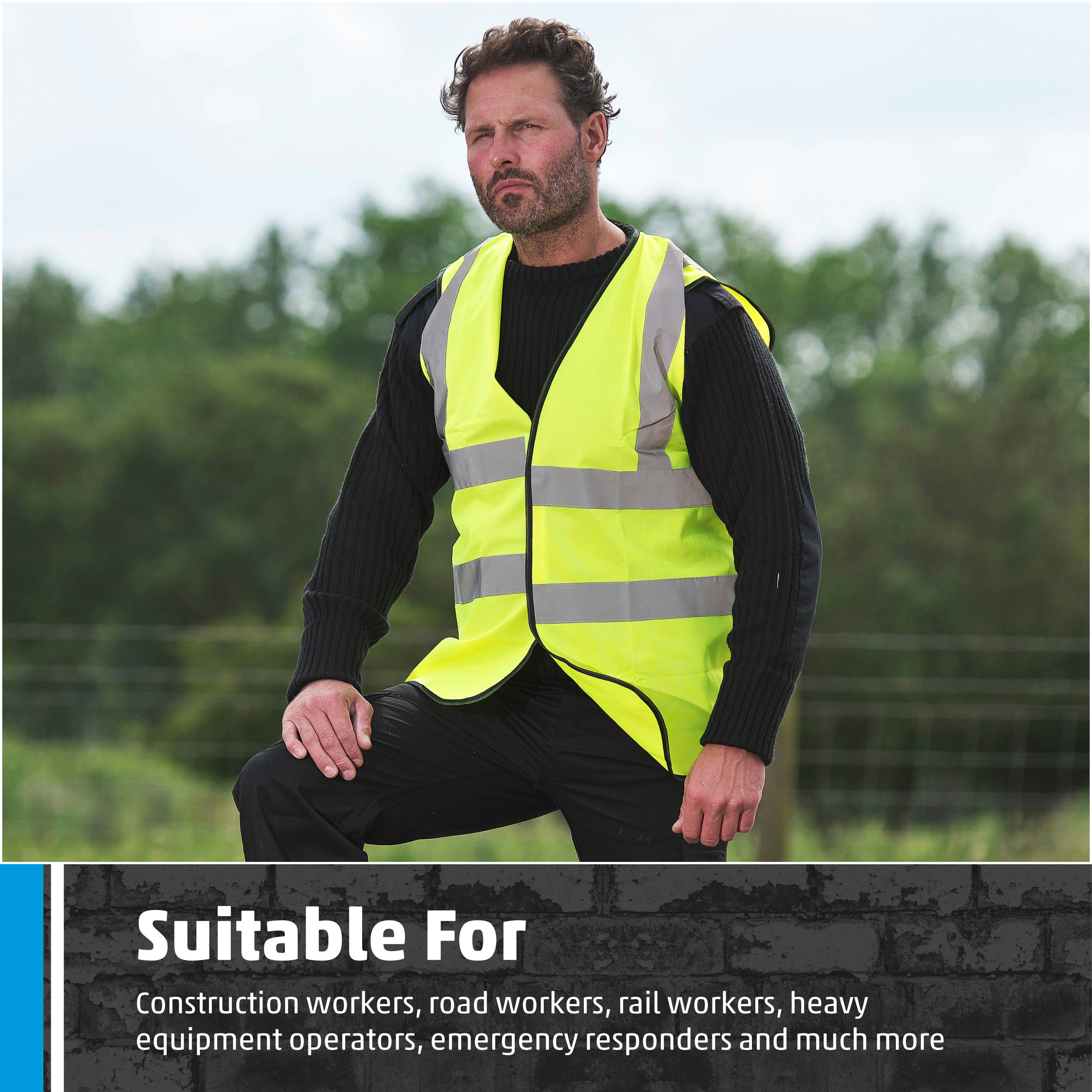 TuffStuff Workwear - Vente Gilet de sécurité – unisexe - Gilet de sécurité haute visibilité, fermeture velcro, confortable et respirant6