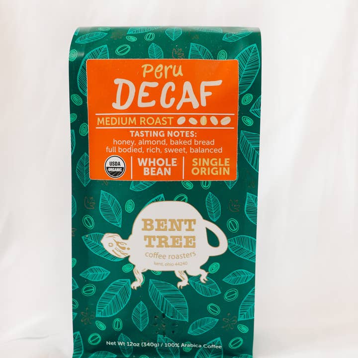 Peru Decaf - Café biologique en grains entiers pour la vente par Bent Tree Coffee Roasters