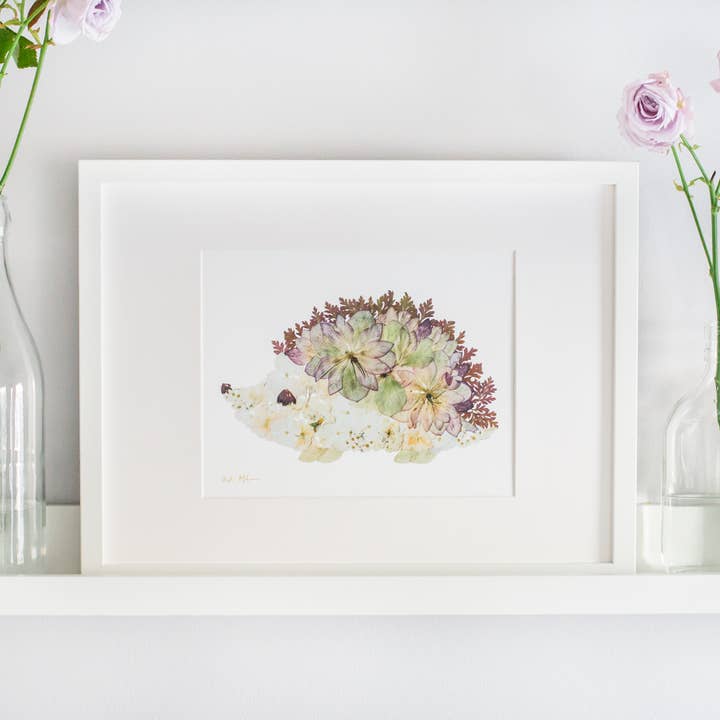 Stampa riccio | Arte floreale pressata per la vendita all'ingrosso da parte di Oxeye Floral Co.