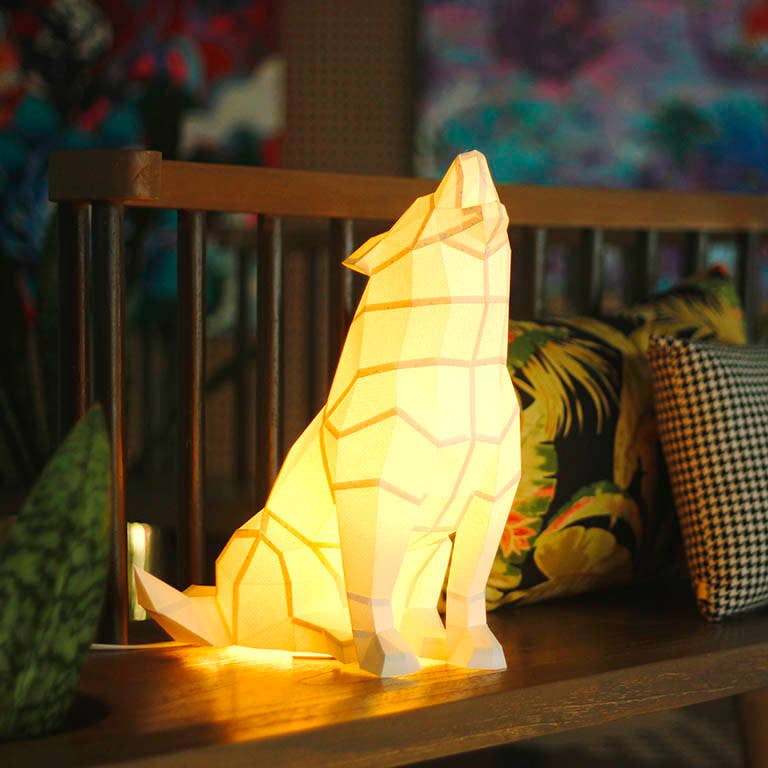 PAPERCRAFT WORLD – Großhandel Bastelset – Wolf 3D PaperCraft Origami Modell, Papierlampe33