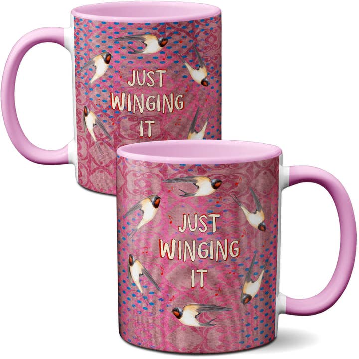 Winging it Swallows Mug for wholesale by Pithitude