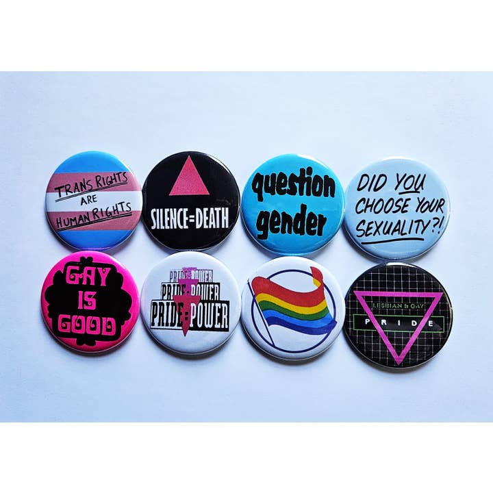Botones, imanes y abrebotellas vintage de orgullo. set 04 para venta al por mayor de Flip The Record