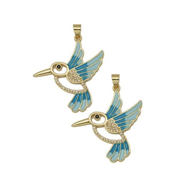 BestBeads&Beyond - Wholesale Individual Charm/Pendant - CZ Enamel Bird Pendant, Sku#LK596