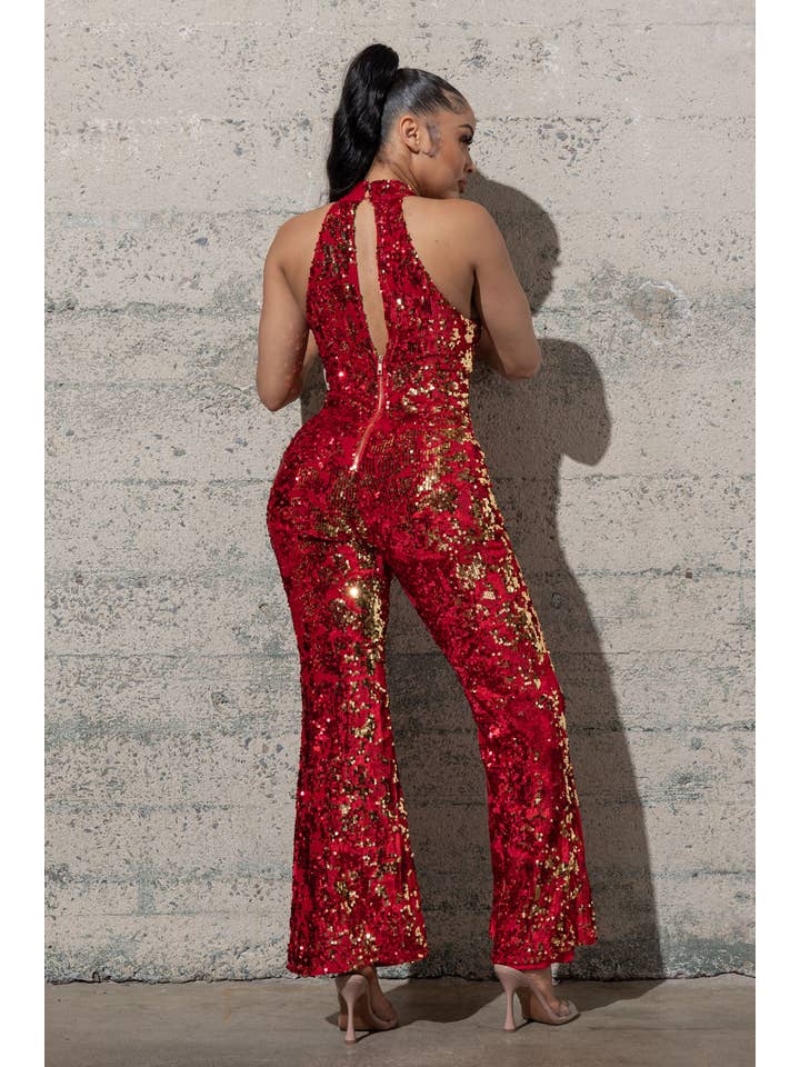 Melrose with Love - Wholesale Jumpsuit - Women's - BELL BOTTOM STRETCHY VELVET SEQUINS JUMPSUIT5