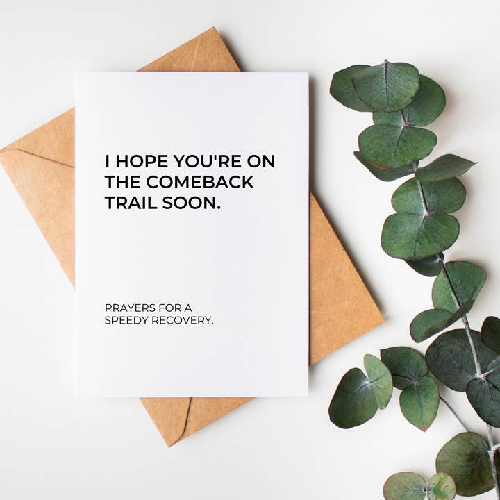 Carte Comeback Trail : Thinking of you/Get Well Soon pour la vente par The Cheeky Press