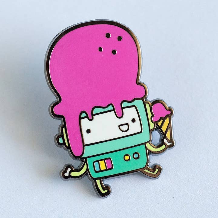 Ice Cream Robot Enamel Pin for wholesale by Robot Dance Battle