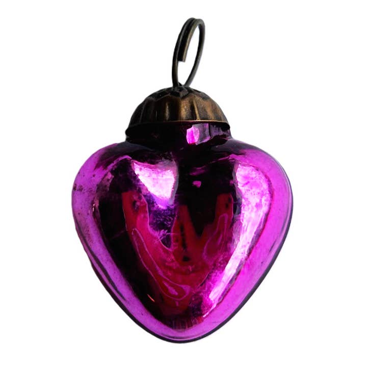 Mini Lavender Heart Ornament in 1" size for wholesale by Silk Road Traders