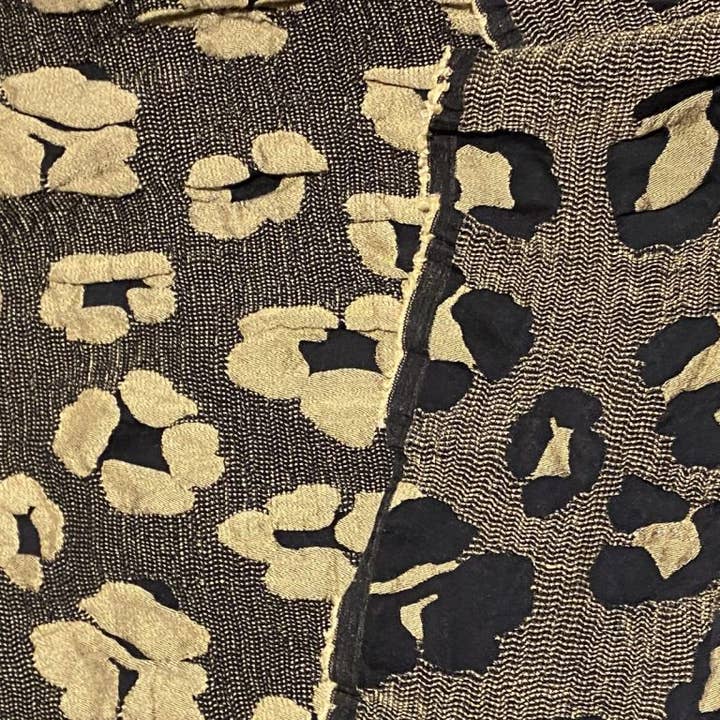 African Jacquard – wholesale Throw blanket – Cotton/ Linen Leopard Metallic Throws