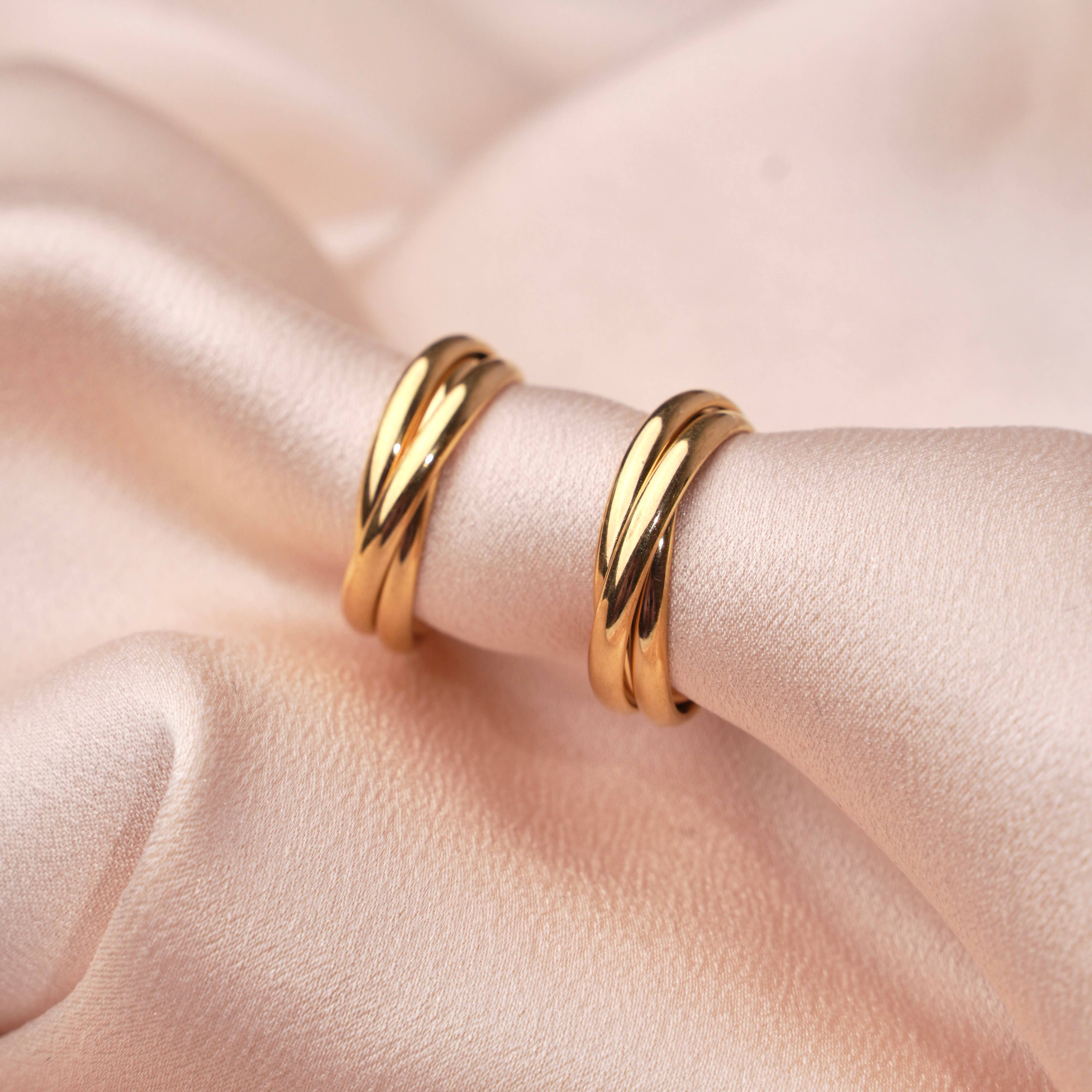 Victoire Collection - Wholesale Hoop Earrings - stainless steel three ring earrings1