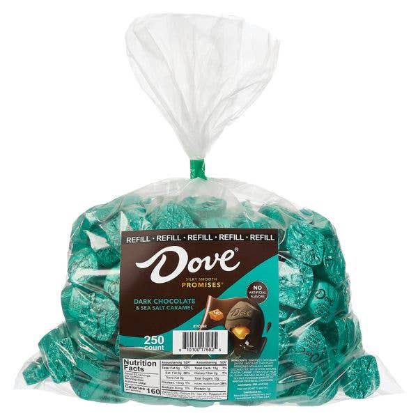 Dove Dark Chocolate & Sea Salt Caramel Promises - Refill Bag For Changemaker Tub
for wholesale by Kelli's