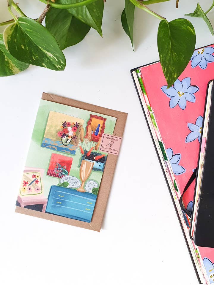 "Ingresso" Mute Greeting Card for wholesale by Anna Obert Illustration