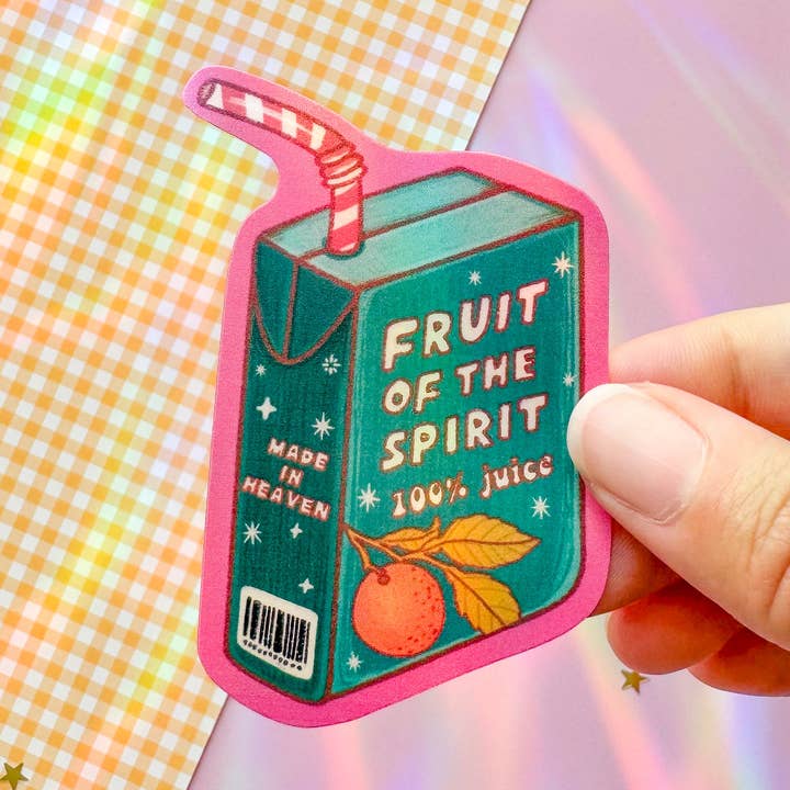 Adesivo Scatola di Succo Frutto dello Spirito per la vendita all'ingrosso da parte di Peony&June Illustration