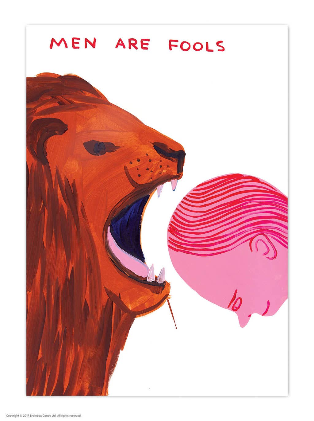 David Shrigley x Brainbox Candy - Wholesale Postcard - Funny A6 Art Postcard By David Shrigley - Men Are Fools0