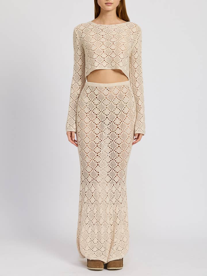 JUPE MAXI EN CROCHET SIRÈNE pour la vente par Emory Park