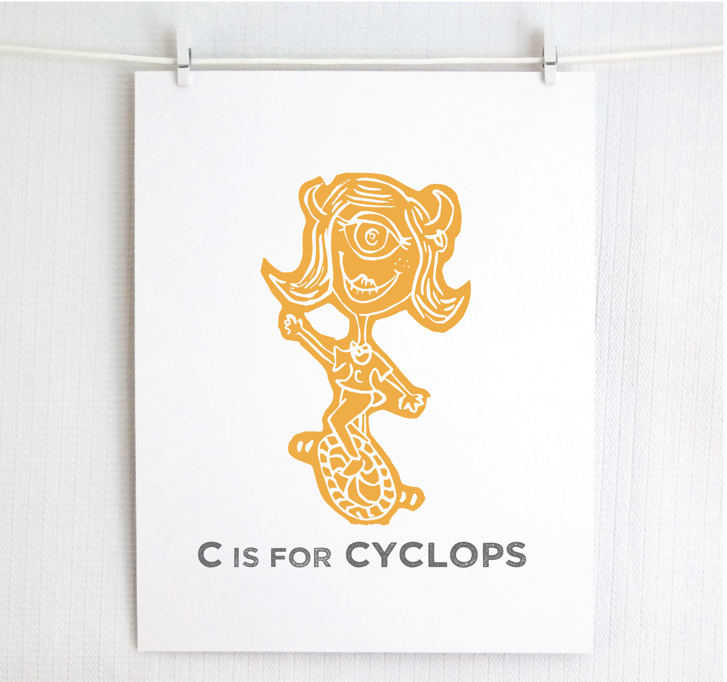 Jamie Palmer Keating - Wholesale Art Print - C is for Cyclops Illustrated Print14