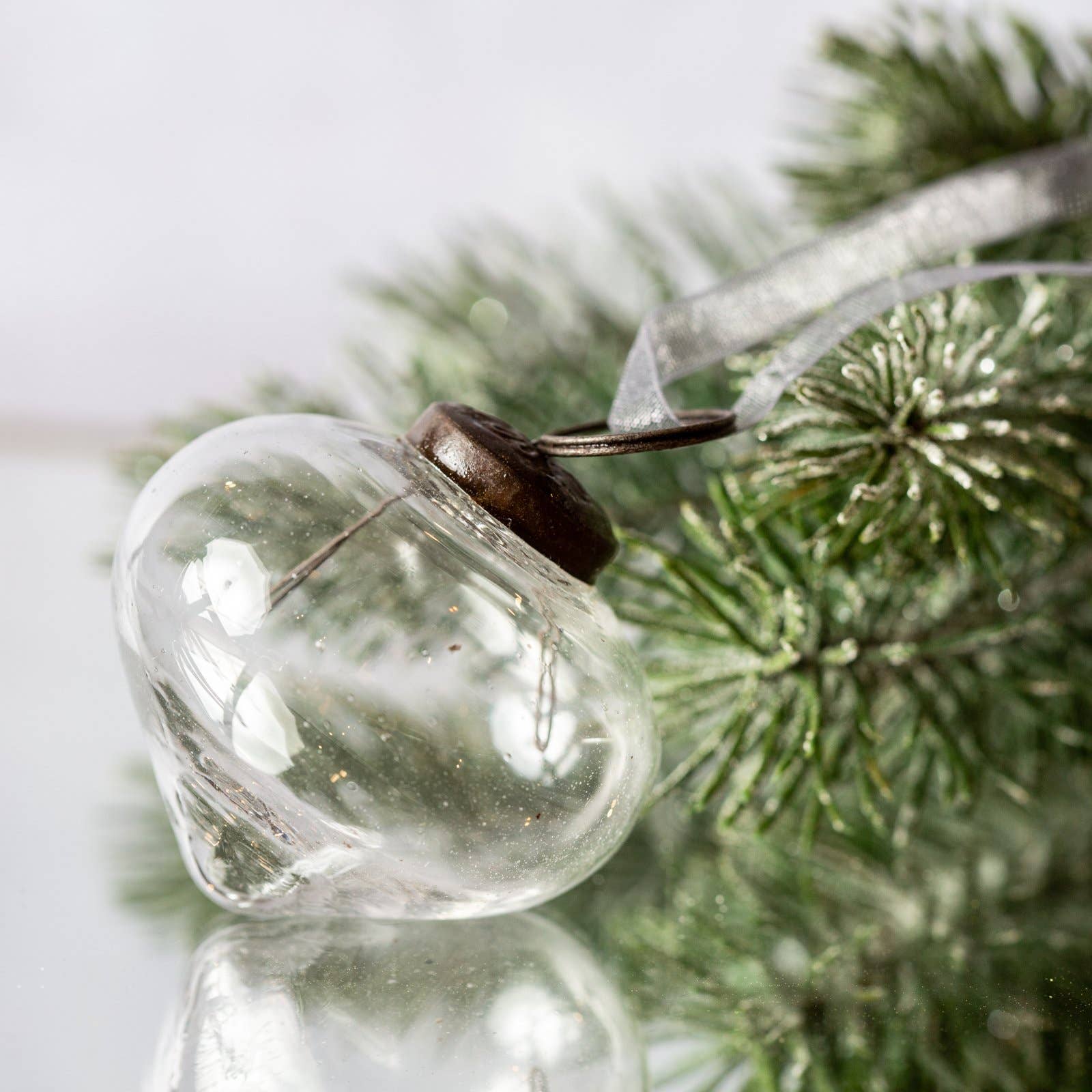 Bollywood Christmas – wholesale Ornament – 2" Medium Clear Luster Glass Lantern shaped Ornament1