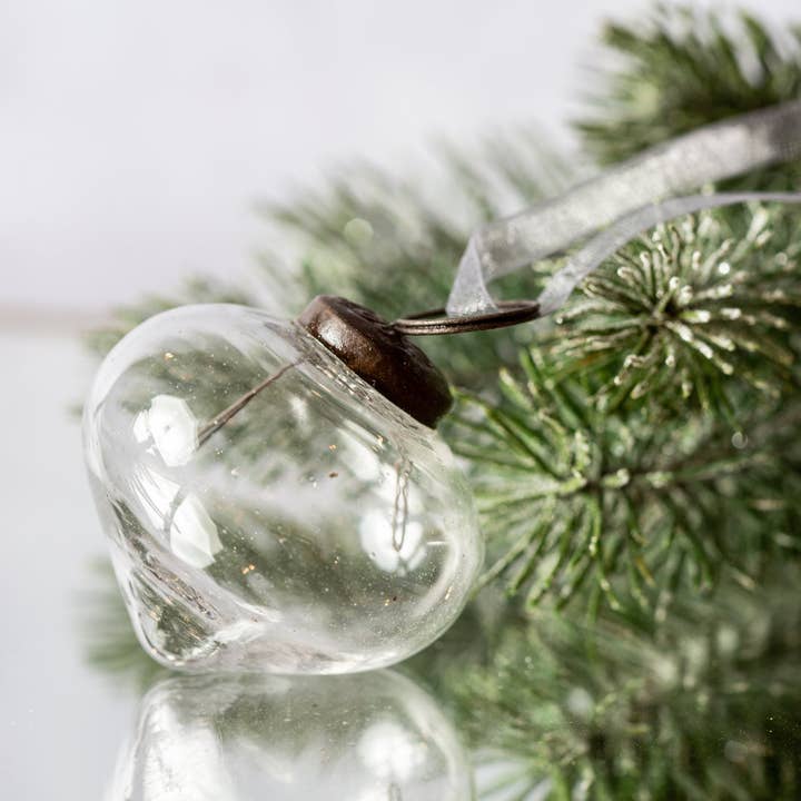 Bollywood Christmas – wholesale Ornament – 2" Medium Clear Luster Glass Lantern shaped Ornament1