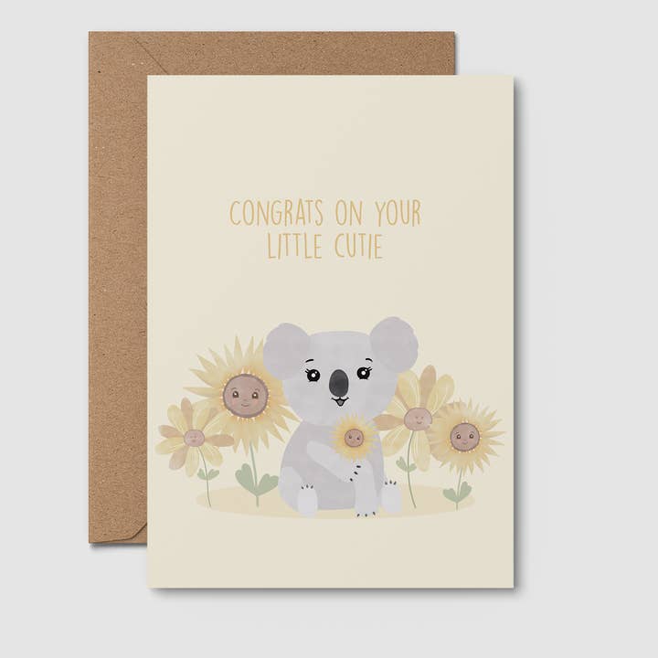 Little Cutie Koala | Australian Baby Card | Newborn Card for wholesale by From Rosalie