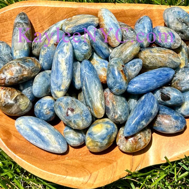 2 Lbs Natural Blue Kyanite Tumble Healing Energy for wholesale by KayleeNYC