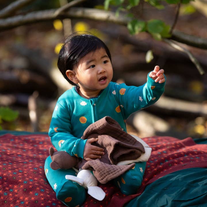 Zip Turquesa Skies Biológico Babygrow por atacado de Little Green Radicals EU