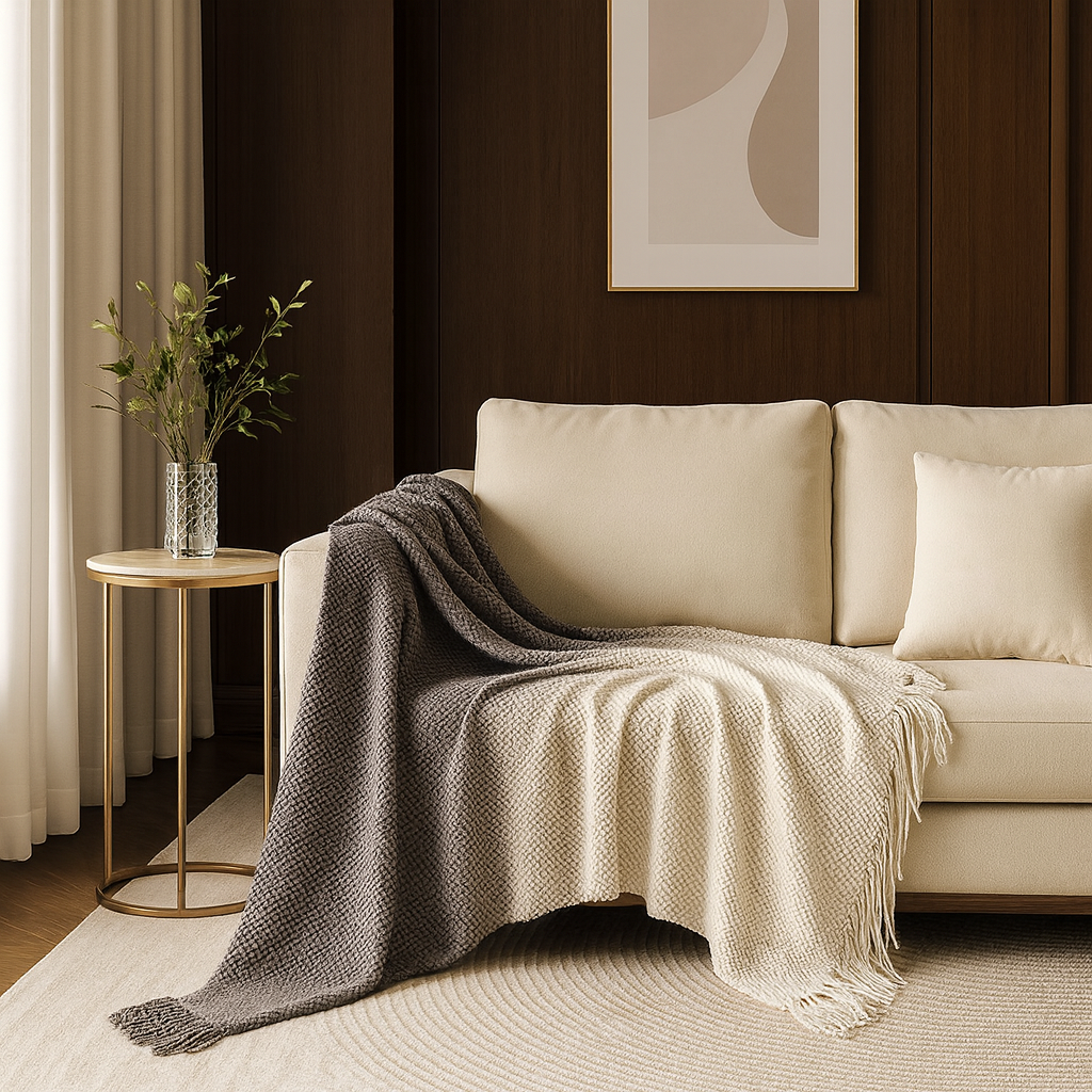 Fennco Styles - Wholesale Throw Blanket - Grey Ombre Gradient Textured Throw Blanket - 50"W x 60"L 0