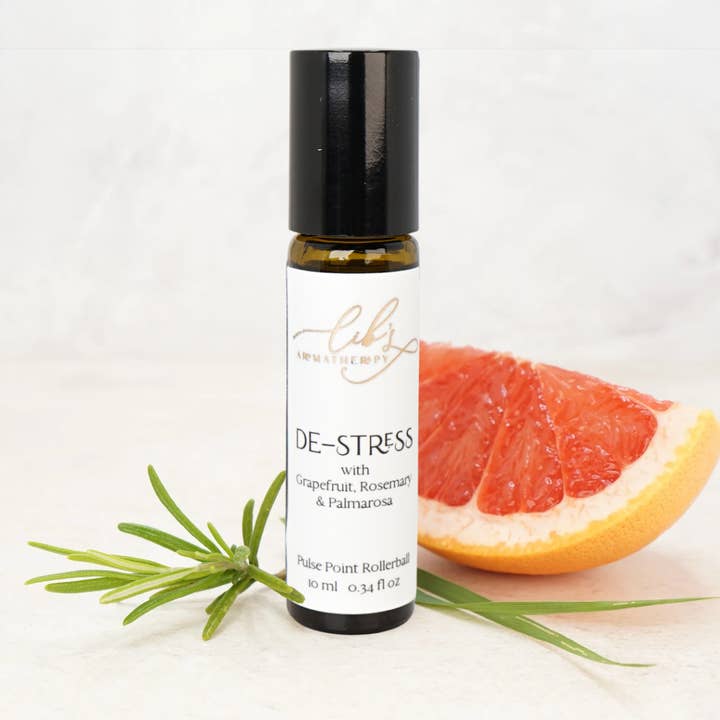 De-Stress Pulse Point Rollerball, 10ml for wholesale by Lib's Aromatherapy