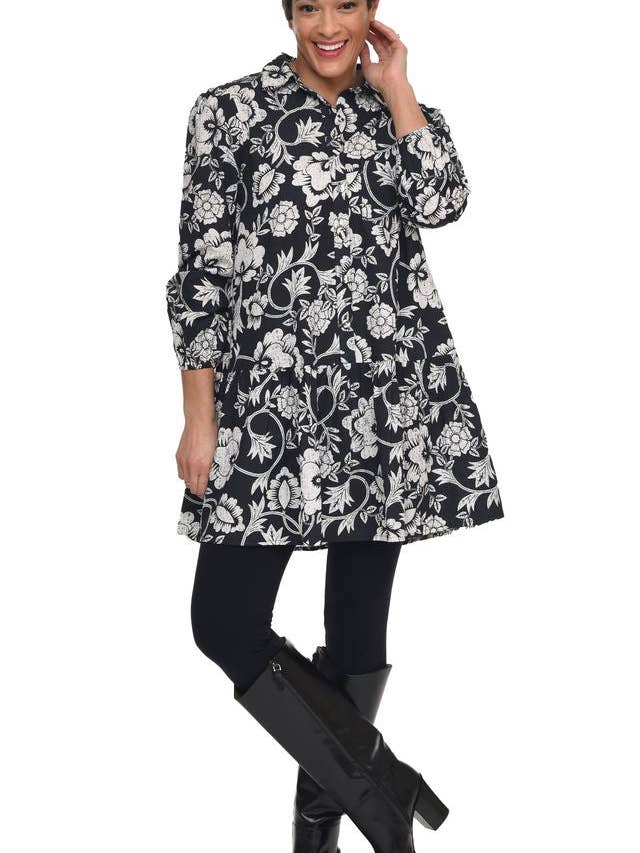 Robe Arbor CV1191 en motif floral de récolte* pour la vente par Tulip Clothing