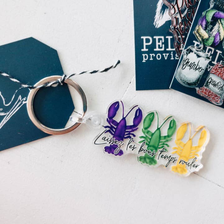 Mardi Gras Laissez Keychain for wholesale by Pelican Provision Co.