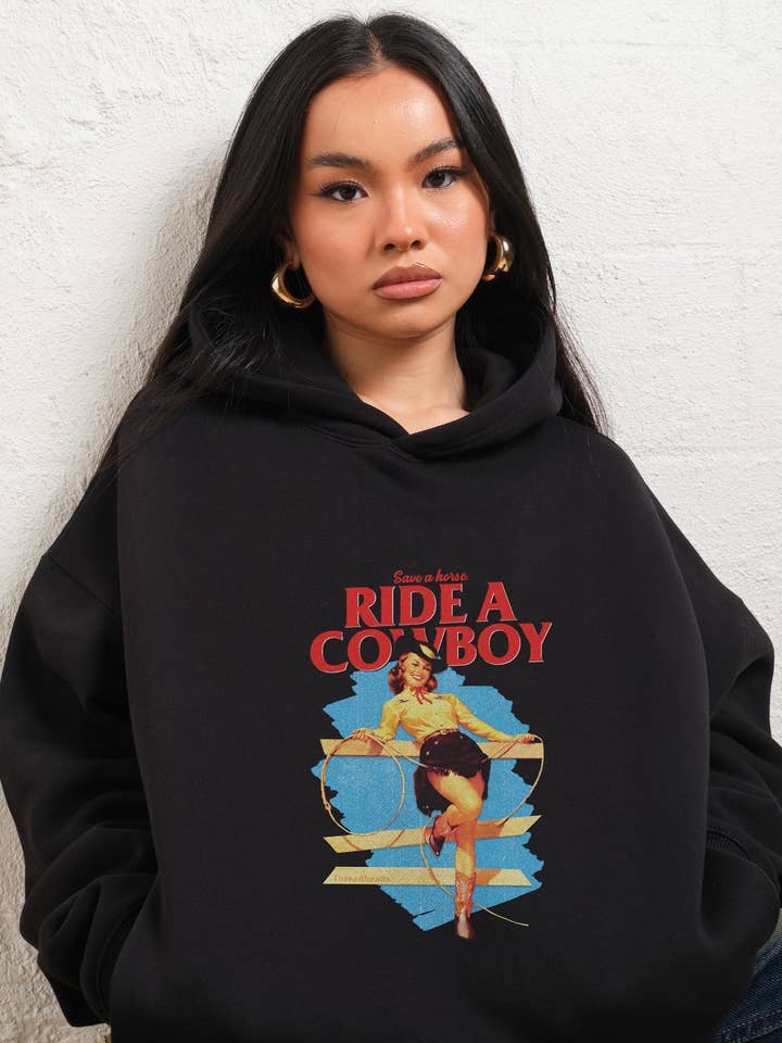Save a Horse, Ride a Cowboy Hoodie for wholesale by Threadheads