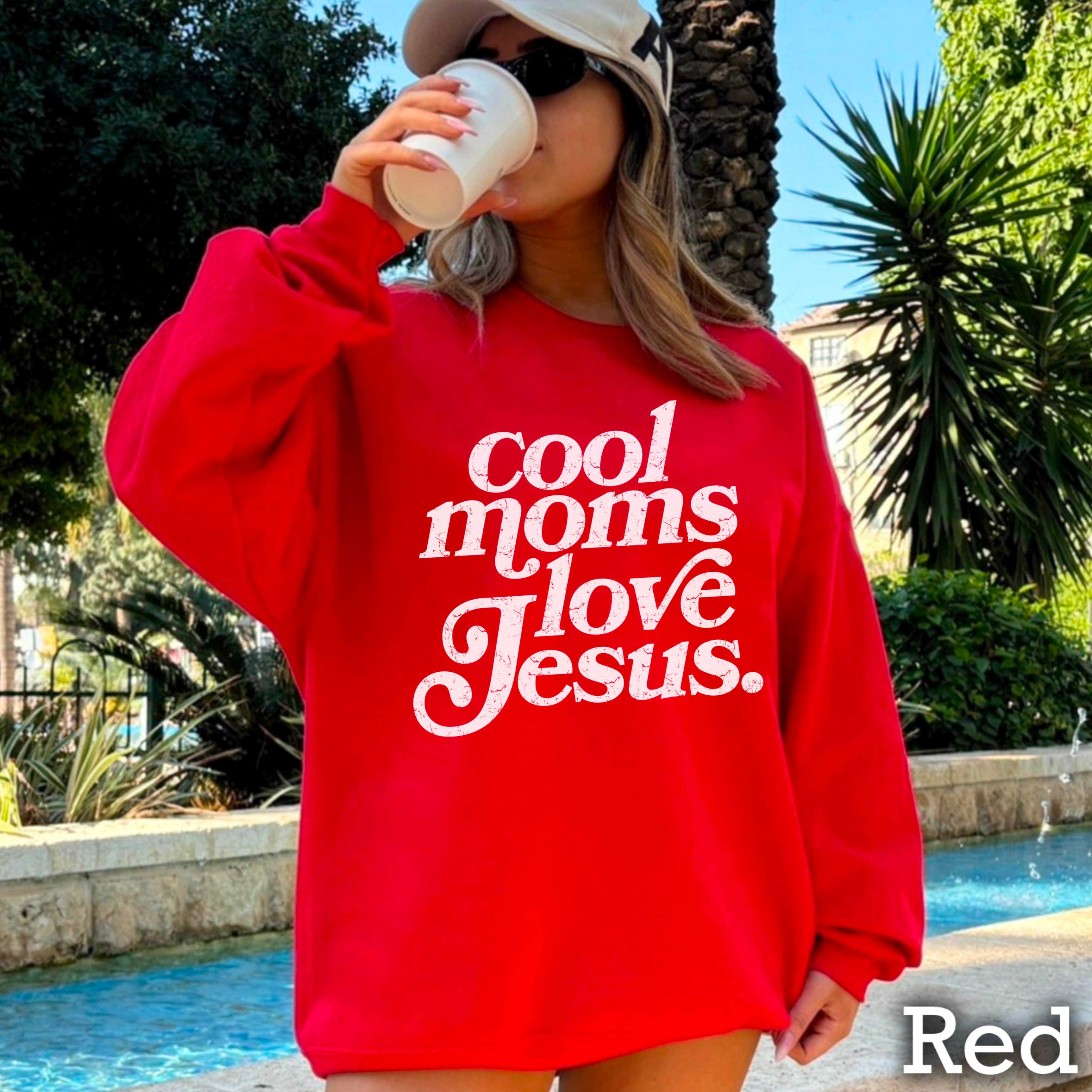 Shoppe SHC - Wholesale Graphic Sweatshirt - Women's - Cool Moms Love Jesus Christian Graphic Sweatshirt 4