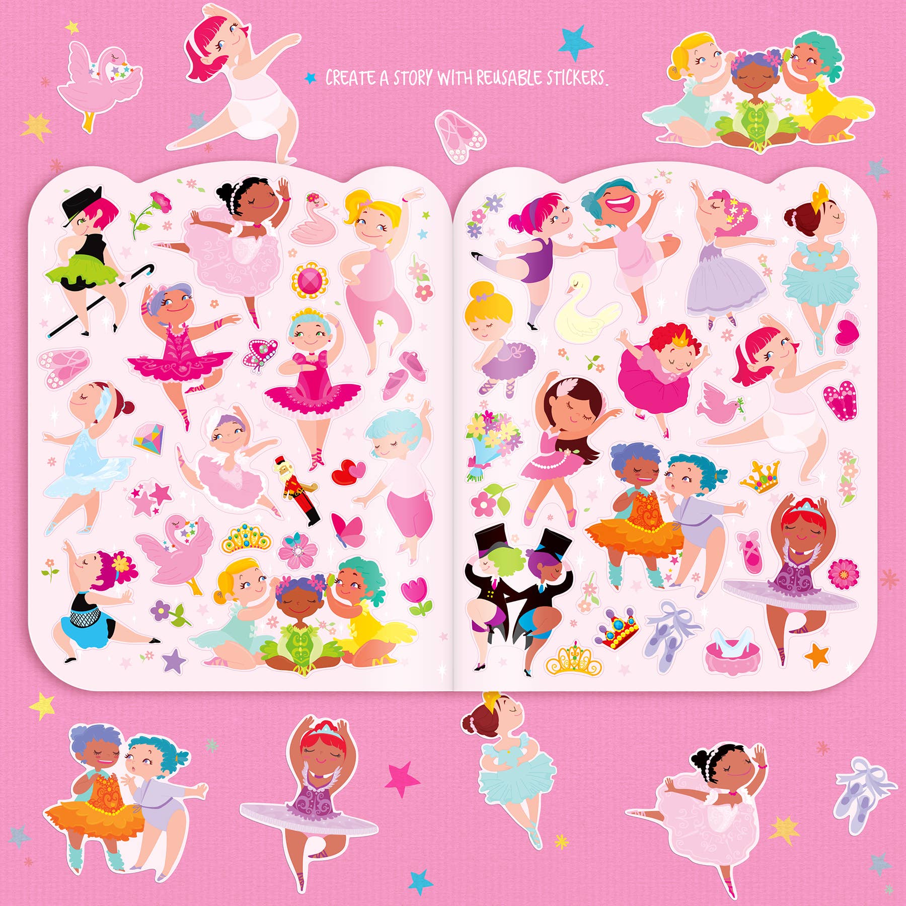 The Piggy Story – wholesale Målarbok - Barn och baby – Glitter Ballerina Dry Erase Målarbok & Krita Presentset6