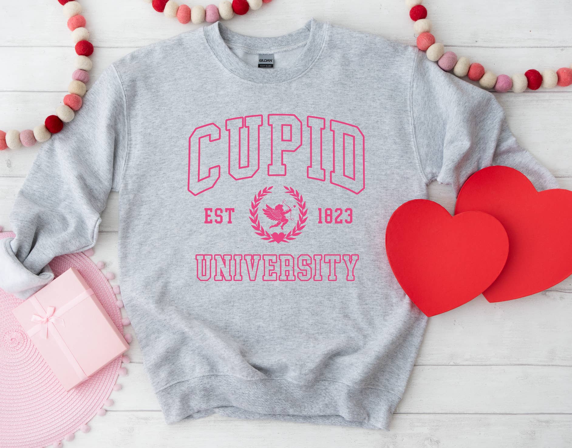 Exclusive Thredz - Wholesale Graphic Sweatshirt - Women's - Cupid University Sweatshirt