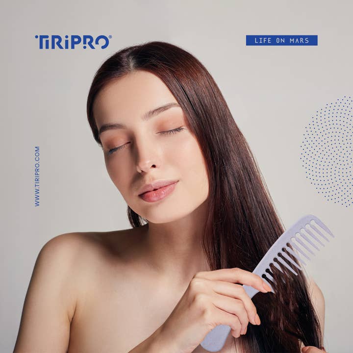 Tiri Pro - Wholesale Hair brush/comb - Eco-Friendly Wide Tooth Comb - Rice Hull (Gray)6