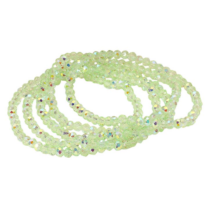 Sensibling Corp. - Wholesale Jewelry Set - 5PCS - Sparkling Faceted Beaded Stackable Stretch Multi Layered Bracelet11