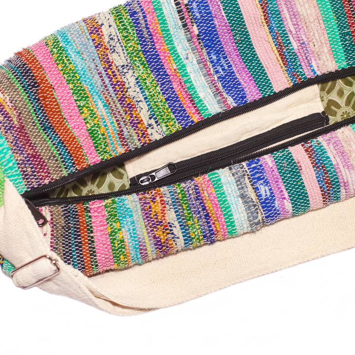 Recycled fabrics Upcycled Sari Yoga Mat Bag for wholesale on Faire1