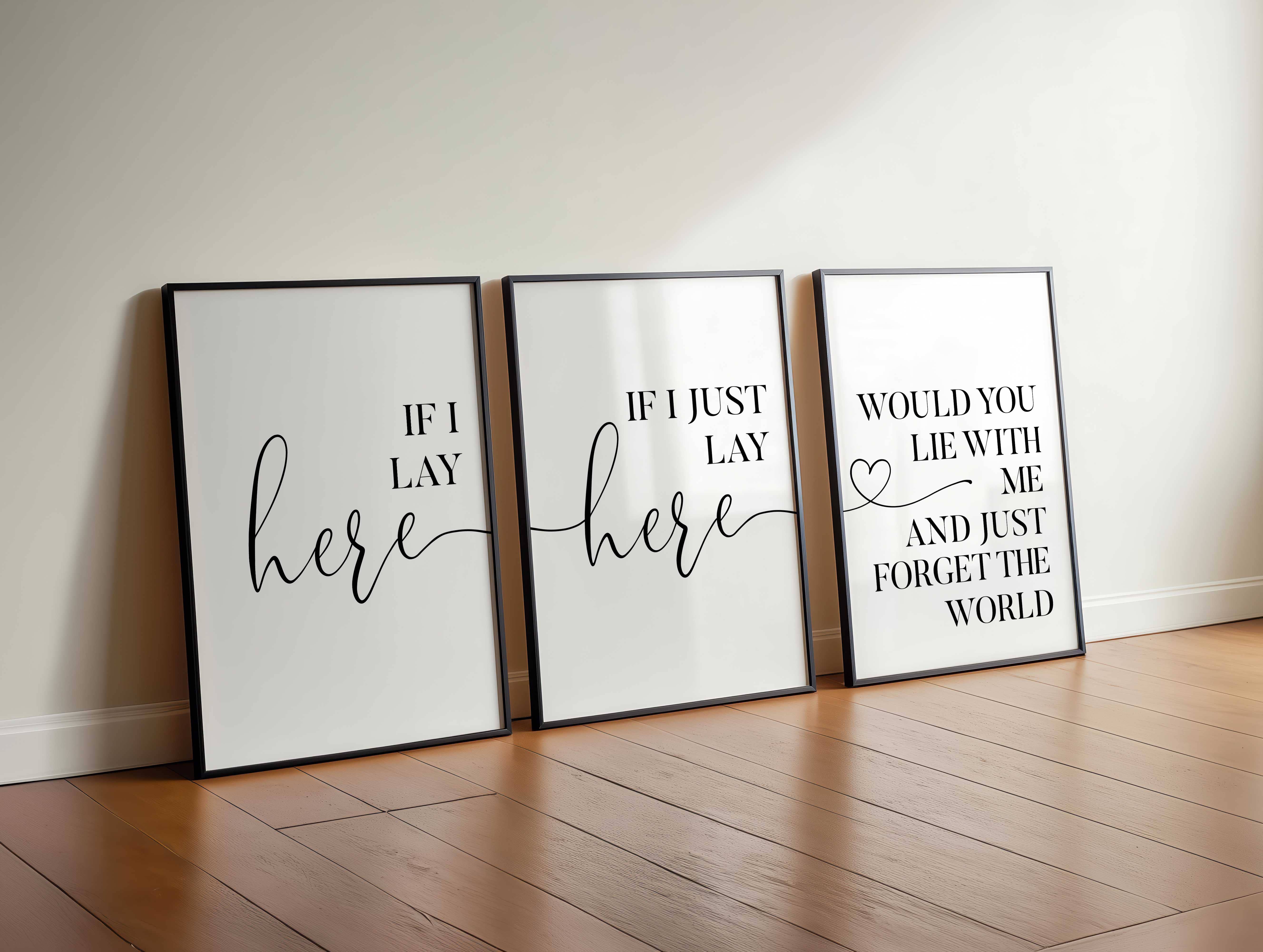 D'LUXE PRINTS - Wholesale Gallery Wall Set - If I Lay Here Set of 3 Prints3