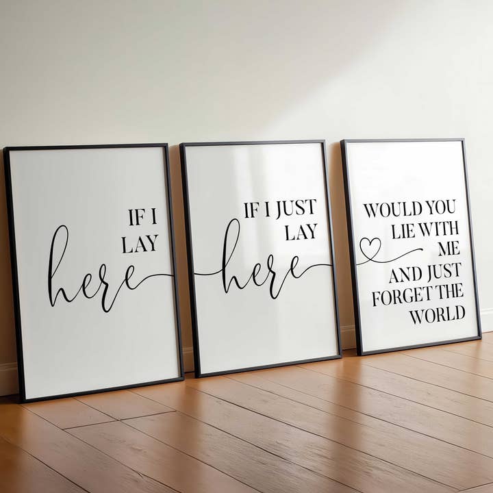 D'LUXE PRINTS - Wholesale Gallery Wall Set - If I Lay Here Set of 3 Prints3