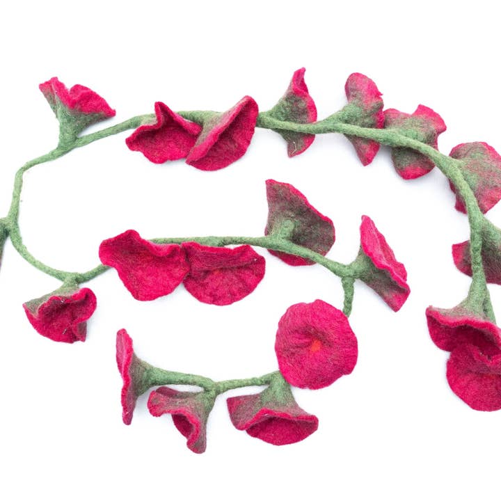 Merocoat - Vendita all'ingrosso Bandierine/Ghirlande - Ghirlanda di 20 fiori in feltro colorato3