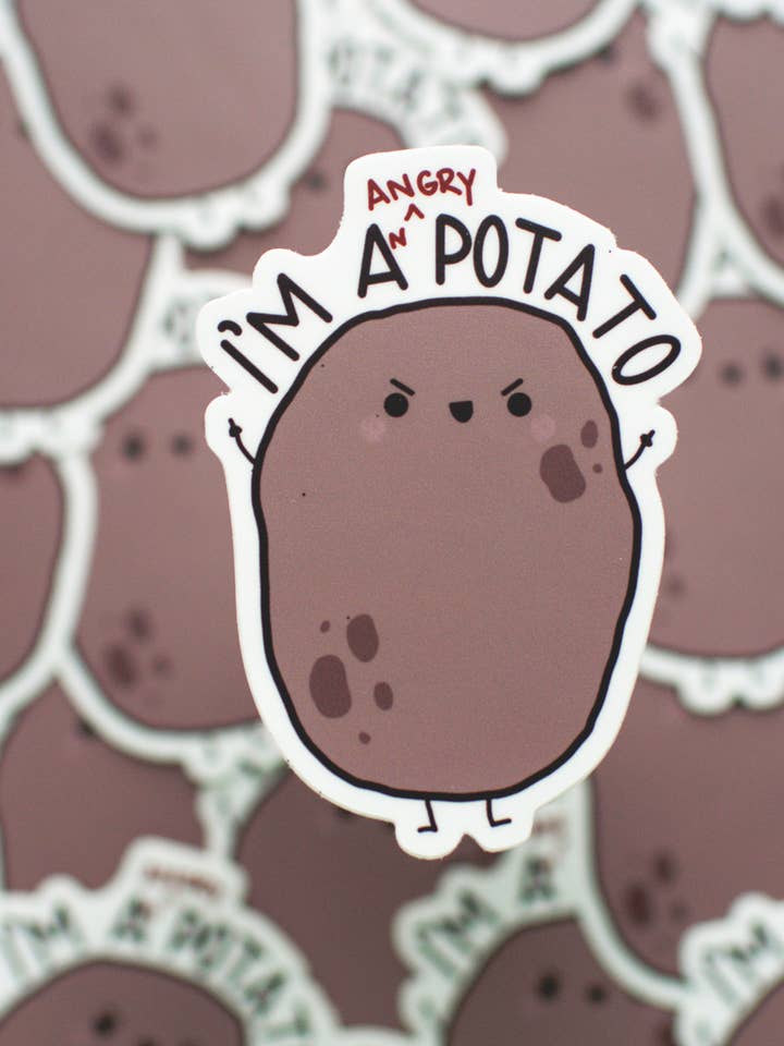 Angry Potato Vinyl Sticker for wholesale by shop Bitz