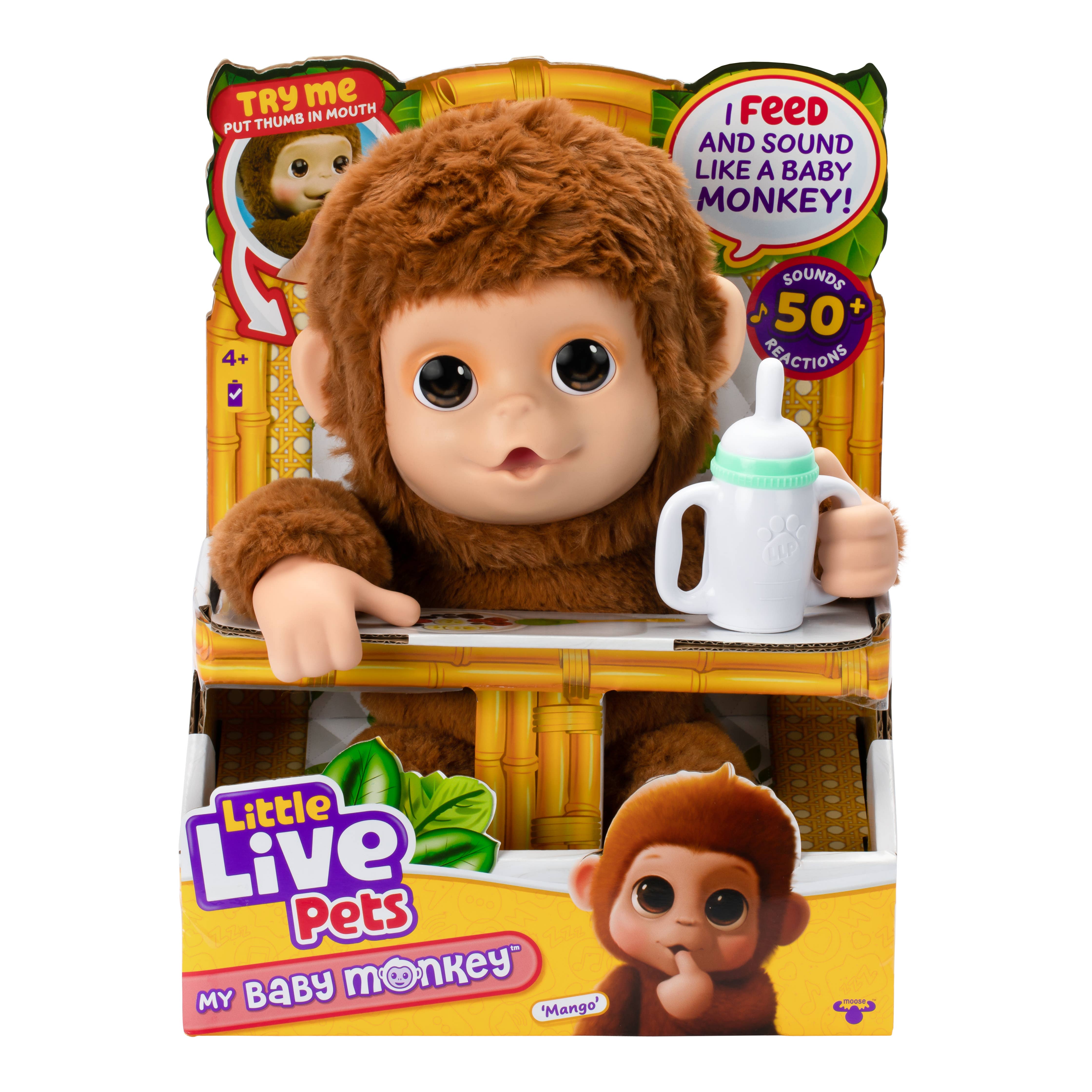 Toysmith - Wholesale Doll - Kids - Moose Toys Little Live Pet My Baby Monkey Plush0
