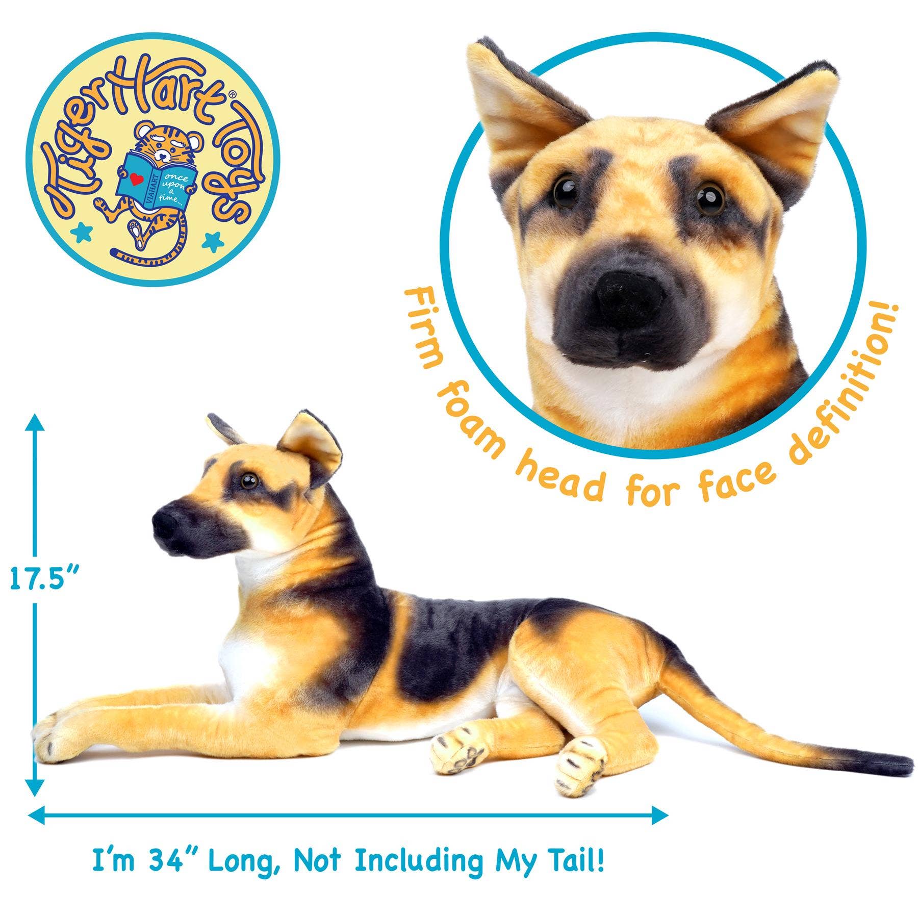 VIAHART Toy Co. - Wholesale Stuffed/Plush Toy - Kids & Baby - Hilde The German Shepherd | 34 Inch Stuffed Animal Plush1